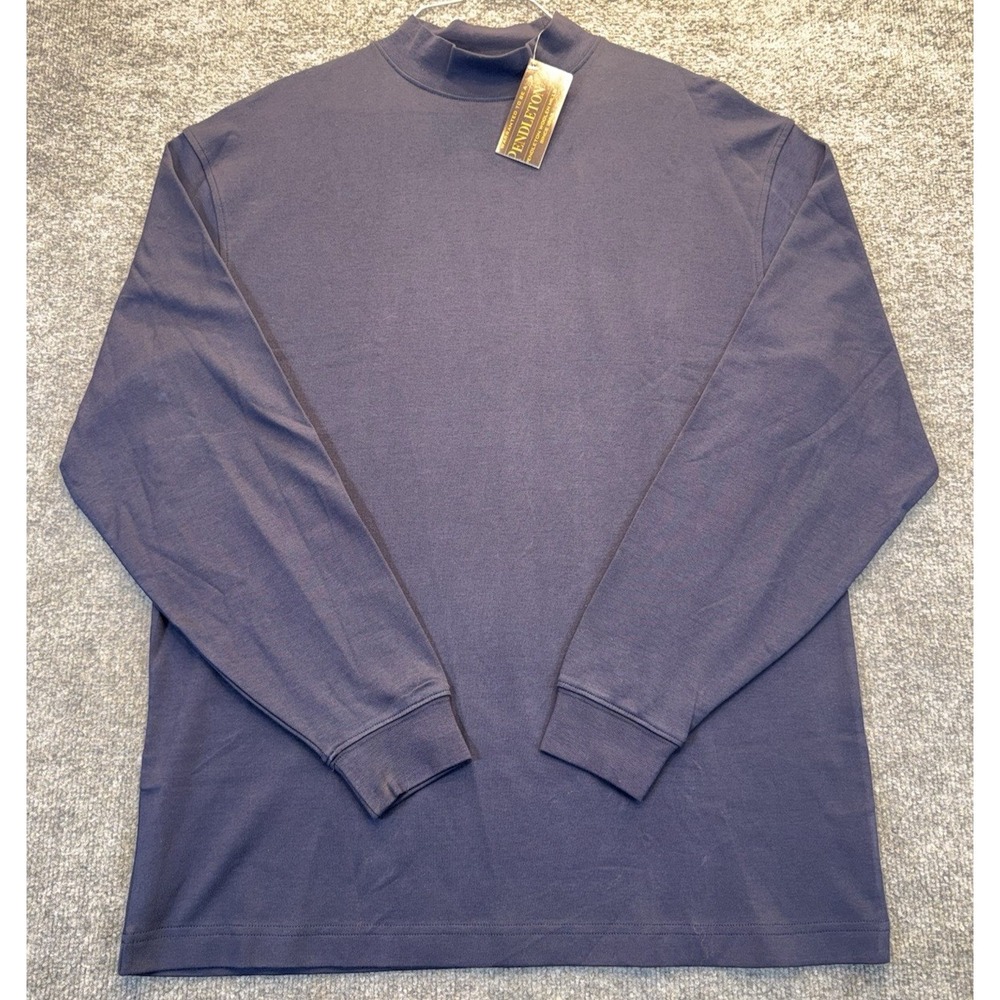 Pendleton Men's Large Mock Neck Long Sleeve Shirt Navy Blue New With Tags